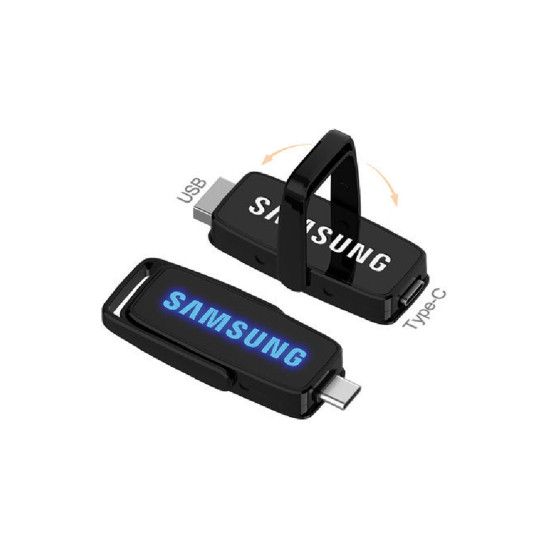 AHLAT SİYAH 32GB TYPE-C OTG IŞIKLI USB BELLEK - USB BELLEK kurumsal hediyelikler