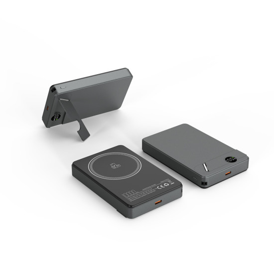 KİLYOS 10.000 MAH SİYAH MAGSAFE  ve  WIRELESS STANDLI POWERBANK - POWERBANK kurumsal hediyelikler