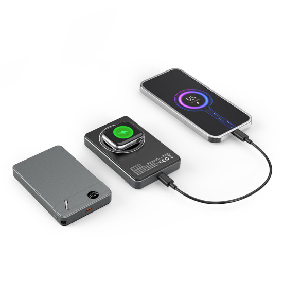 KİLYOS 10.000 MAH SİYAH MAGSAFE  ve  WIRELESS STANDLI POWERBANK - POWERBANK kurumsal hediyelikler
