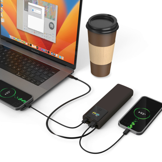 AKYAKA 20.000 MAH SİYAH POWERBANK - POWERBANK kurumsal hediyelikler