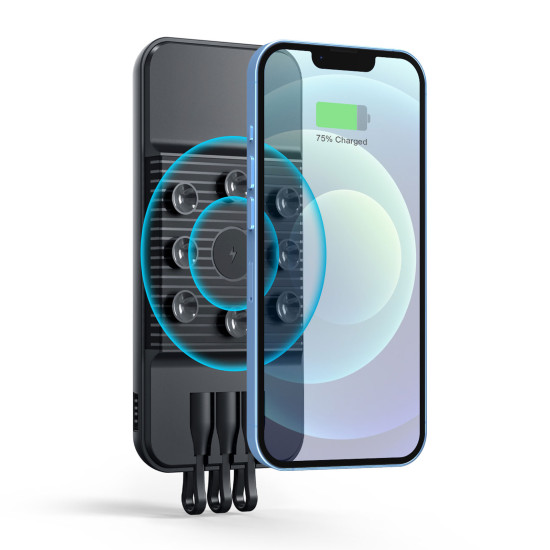 ÇİRİŞ 10.000 MAH SİYAH WIRELESS STANDLI POWERBANK - POWERBANK kurumsal hediyelikler