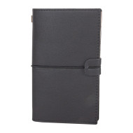 KUĞULU SİYAH TARİHSİZ DEFTER (11,5X20 CM)
