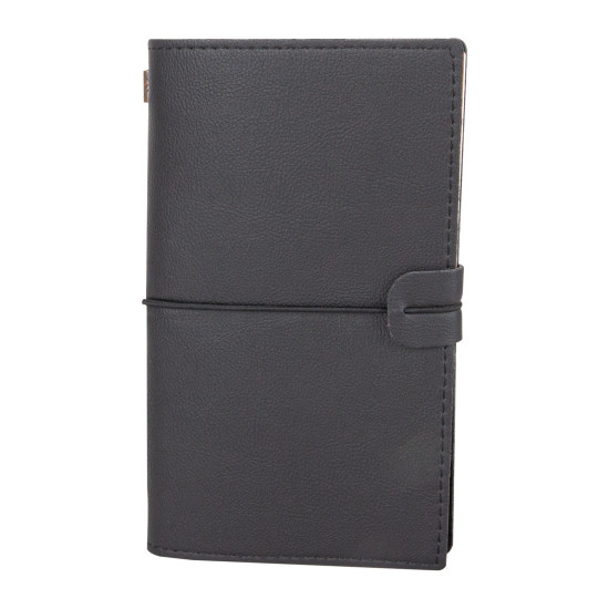 KUĞULU SİYAH TARİHSİZ DEFTER (11,5X20 CM) -  kurumsal hediyelikler