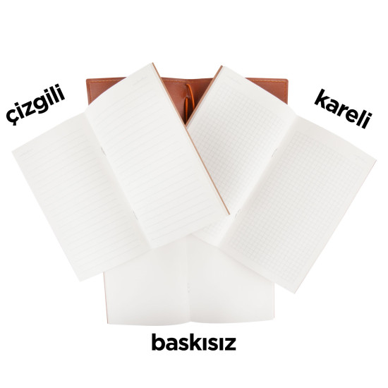 KUĞULU SİYAH TARİHSİZ DEFTER (11,5X20 CM) -  kurumsal hediyelikler