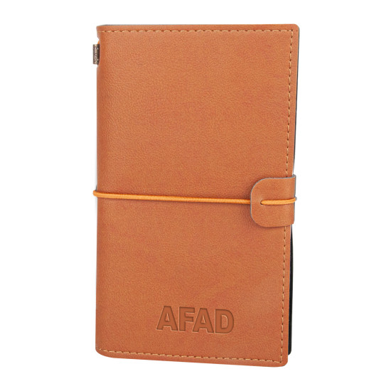 KUĞULU KAHVERENGİ TARİHSİZ DEFTER (11,5X20 CM) -  kurumsal hediyelikler