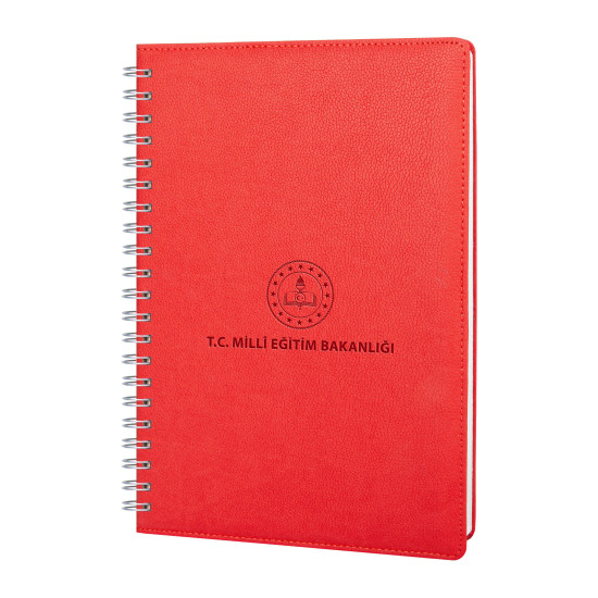 Kolej Kırmızı Spiralli Haftalık Planlayıcı (20x28 cm) | Ekstra Promosyon Kolej Kırmızı Spiralli Haftalık Planlayıcı (20x28 cm) logo baskılı 311304