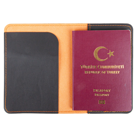 PASAPORTLUK TURUNCU DERİ - SEYAHAT ÜRÜNLERİ kurumsal hediyelikler