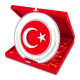 HİLAL YUVARLAK BAYRAK PLAKET - AHŞAP PLAKETLER kurumsal hediyelikler