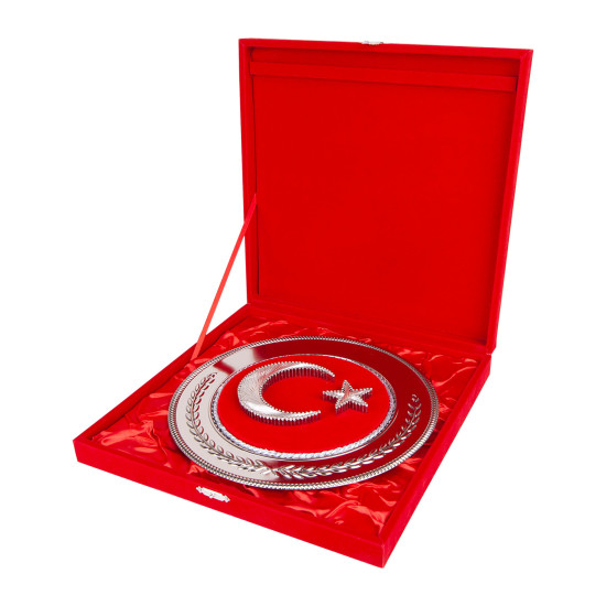 HİLAL YUVARLAK BAYRAK PLAKET - AHŞAP PLAKETLER kurumsal hediyelikler