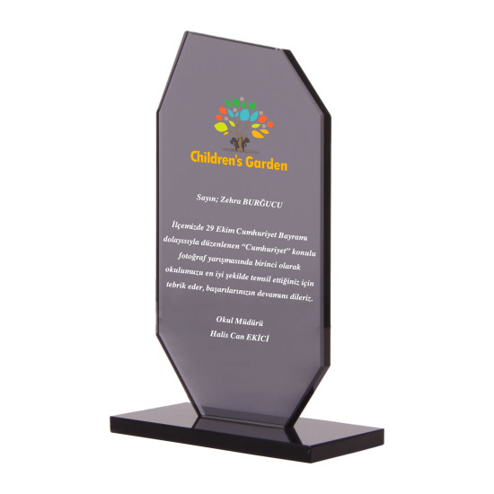 OSKAY SİYAH KRİSTAL PLAKET - KRİSTAL PLAKETLER kurumsal hediyelikler