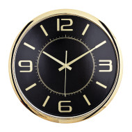 HELLEN404 SİYAH-ALTIN METALİZE ÇERÇEVE DUVAR SAATİ (420 MM)