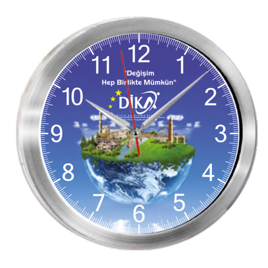 TRİTON091 GÜMÜŞ METAL KASA DUVAR SAATİ (350 MM) - DUVAR SAATLERİ kurumsal hediyelikler