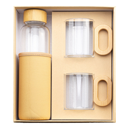 YUDUM 550 ML CAM MATARA SETİ - TERMOSLAR VE MATARALAR kurumsal hediyelikler