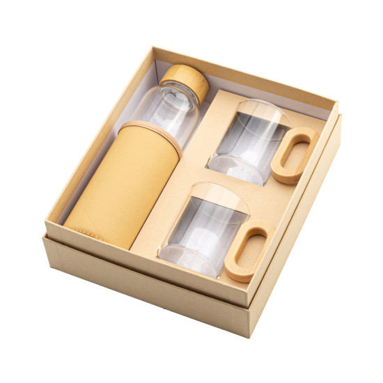 YUDUM 550 ML CAM MATARA SETİ - TERMOSLAR VE MATARALAR kurumsal hediyelikler