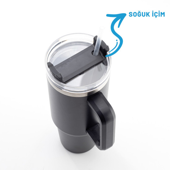 ADRASAN SİYAH 1200 ML TERMOS - TERMOSLAR VE MATARALAR kurumsal hediyelikler