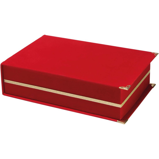 KAŞMİR KIRMIZI KADİFE PLAKET KUTUSU (16X28 CM) - AHŞAP PLAKETLER kurumsal hediyelikler