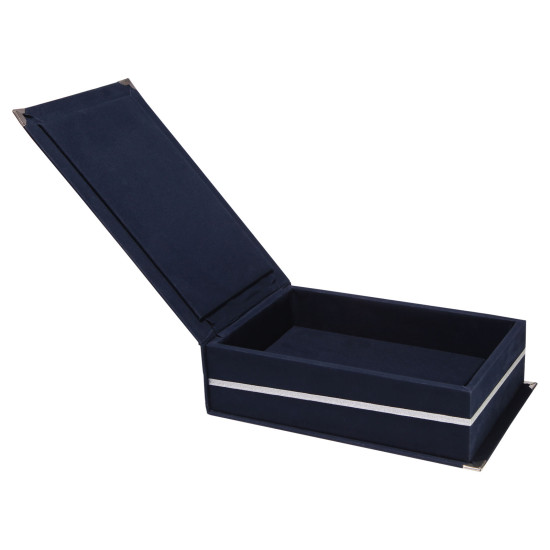 KAŞMİR LACİVERT KADİFE PLAKET KUTUSU (14X24 CM) - AHŞAP PLAKETLER kurumsal hediyelikler