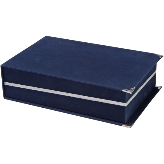 KAŞMİR LACİVERT KADİFE PLAKET KUTUSU (14X24 CM) - AHŞAP PLAKETLER kurumsal hediyelikler
