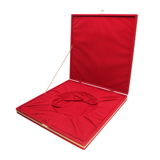 DENİM KIRMIZI KADİFE TABAK KUTUSU (30X30 CM) - AHŞAP PLAKETLER kurumsal hediyelikler
