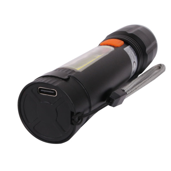 ARSUZ SİYAH 4 MODLU ŞARJ EDİLEBİLİR LED EL FENERİ - EL FENERLERİ kurumsal hediyelikler