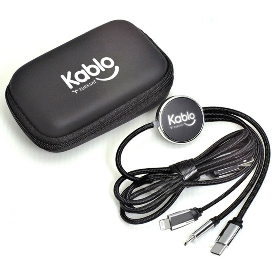 LEYLAK SİYAH KUTULU ÇOKLU KABLO - USB ÇOKLAYICILAR kurumsal hediyelikler