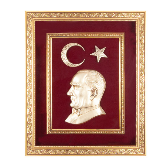 ÖNCÜ KIRMIZI ATATÜRK KABARTMALI TABLO - TABLOLAR kurumsal hediyelikler