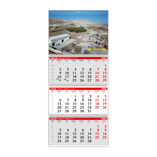ALA-02 3 PARÇA SPİRALLİ GEMİCİ TAKVİMİ - GEMİCİ TAKVİMLER kurumsal hediyelikler