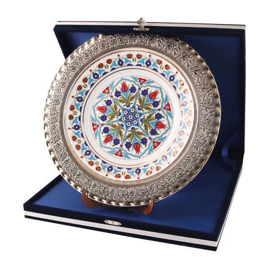 GPT-01 GÜMÜŞ İŞLEMELİ PLAKET TABAK - TABAK PLAKETLER kurumsal hediyelikler