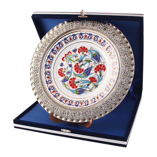GPT-03 GÜMÜŞ İŞLEMELİ PLAKET TABAK - TABAK PLAKETLER kurumsal hediyelikler